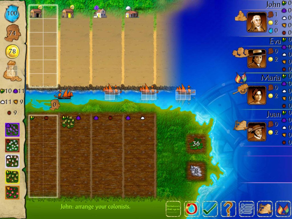 A screenshot of the iPad game, Puerto Rico